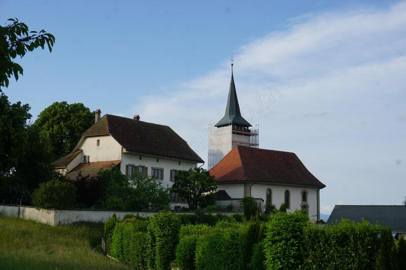 Kirche Thunstetten - neuer Anstrich für den Kirchturm