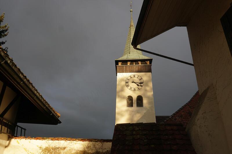 Kirche Thunstetten in der Abendsonne